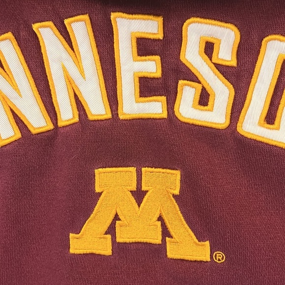 Vintage Minnesota Gophers Hoodie Pullover Embroidered Red/Gold J America Medium - Picture 4 of 8